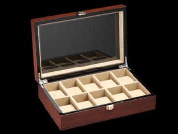 DeTomaso Trend Uhrenbox Mahagoni braun für 10 Uhren W-053-B - 5
