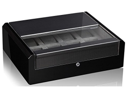 MODALO Imperia Uhrenbox für 8 Uhren MODELL 2014 schwarz/ carbon - 1