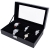 Songmics Neu Uhrenbox für 12 Uhren Uhrenkasten Schwarz Glas JWB12B - 2