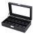 Songmics Neu Uhrenbox für 12 Uhren Uhrenkasten Voll Schwarz JWB302B - 1