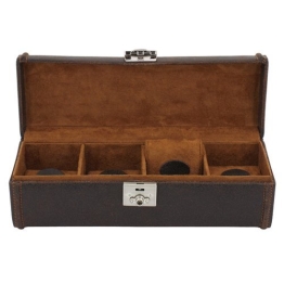 Uhrenbox Herren Cubano Leder braun für 4 Uhren zur Uhrenaufbewahrung - 1